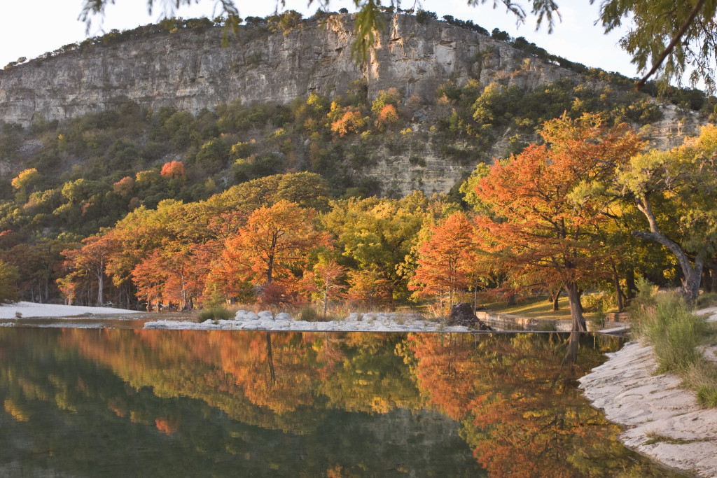 Autumn Colors Reflecting in Frio River at Texas' Hill Country